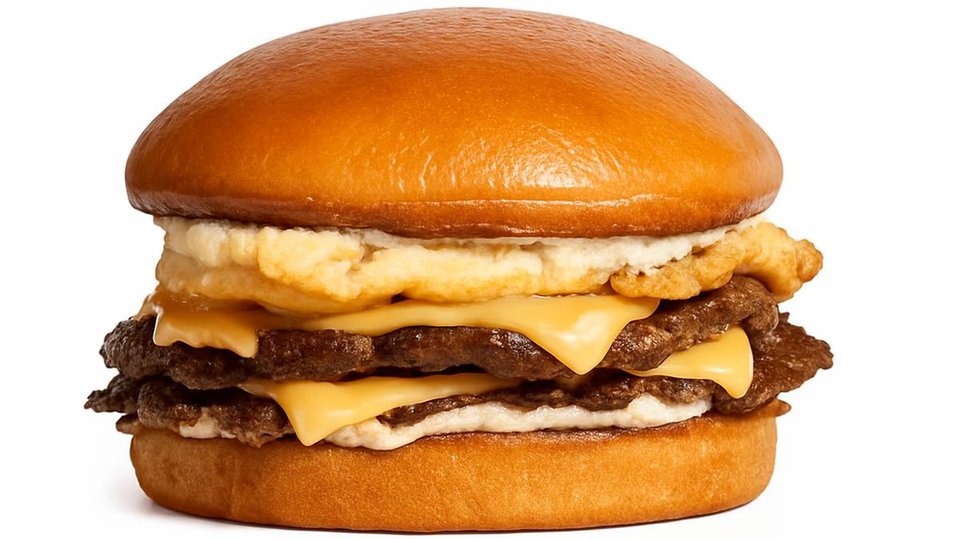 Burger being smashed on the grill